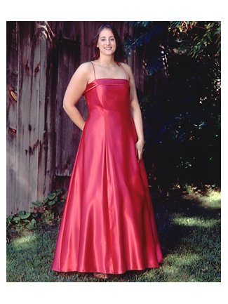 Red Satin Prom Gown