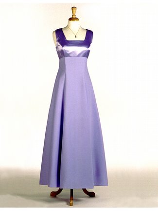 Blue Sleeveless Empire Evening Dress