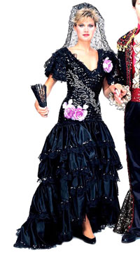 Adult Black or Red Spanish Beauty Costume