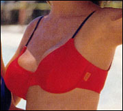 Red & Blue Large Size Bikini Top 